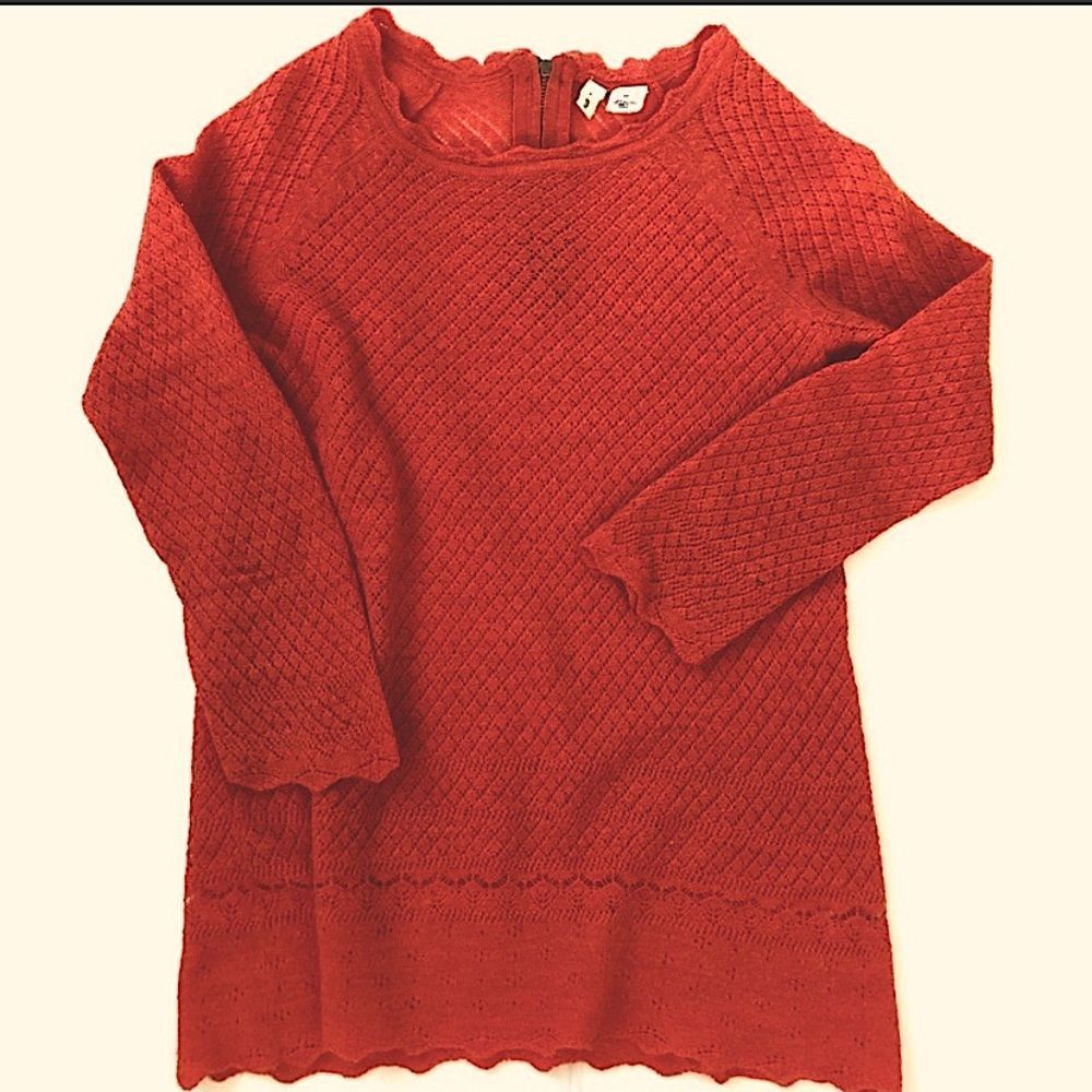 Anthropologie Moth orange knit sweater size small